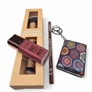 Beauty Creations Double Ended Brush Eyeliner Lipgloss &‎ Pocket Mirror Bundle
